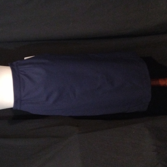 VTG NWT H&W Hawksley & Wight 100% Wool Navy Blue Pencil Skirt 2 Pockets, Size 12 - Picture 1 of 9